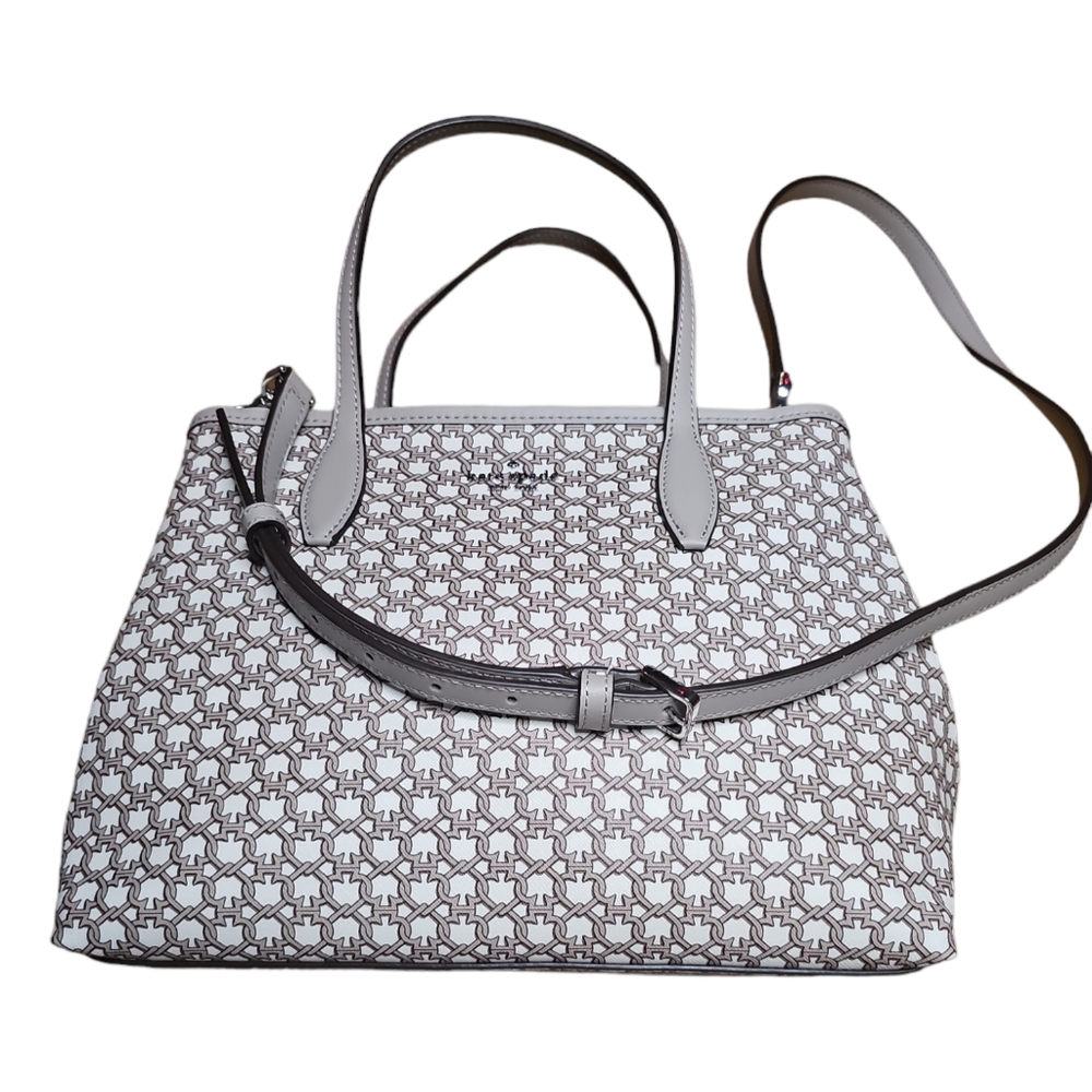 Kate Spade 2 pc. Link Satchel Bag/Matching Card Holder Cream/Beige Crossbody NWT - Picture 2 of 15